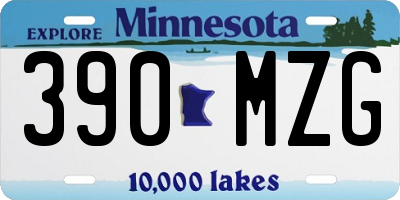 MN license plate 390MZG
