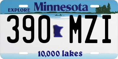 MN license plate 390MZI