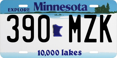 MN license plate 390MZK
