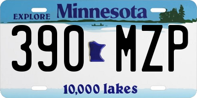 MN license plate 390MZP