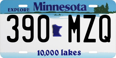 MN license plate 390MZQ
