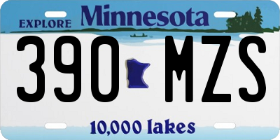 MN license plate 390MZS