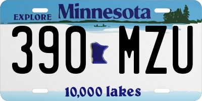 MN license plate 390MZU