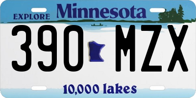 MN license plate 390MZX