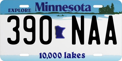 MN license plate 390NAA
