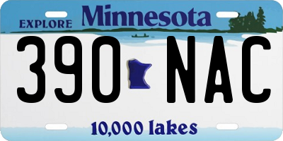 MN license plate 390NAC