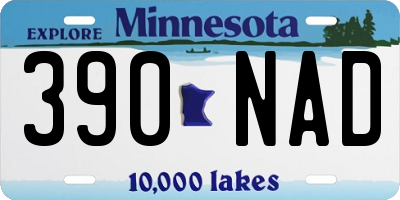 MN license plate 390NAD