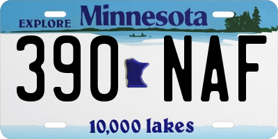 MN license plate 390NAF