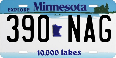 MN license plate 390NAG