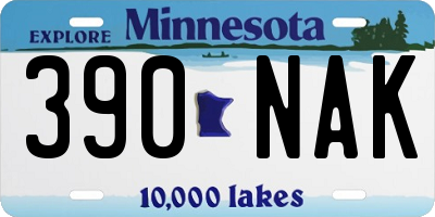 MN license plate 390NAK