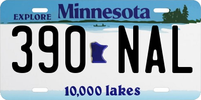 MN license plate 390NAL