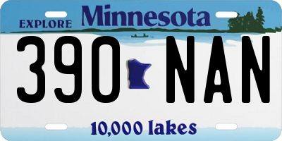 MN license plate 390NAN