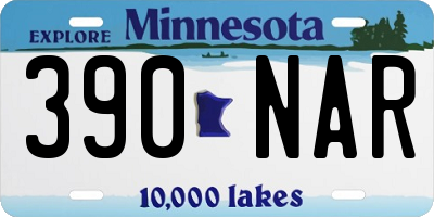 MN license plate 390NAR