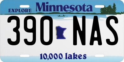 MN license plate 390NAS
