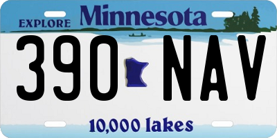 MN license plate 390NAV