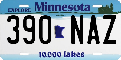 MN license plate 390NAZ