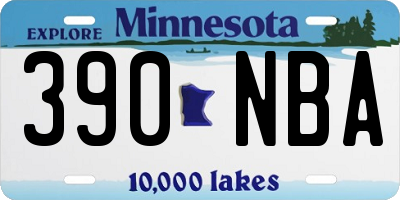 MN license plate 390NBA