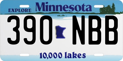 MN license plate 390NBB