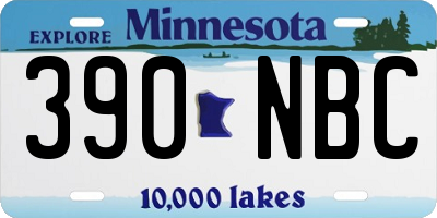 MN license plate 390NBC