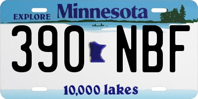MN license plate 390NBF