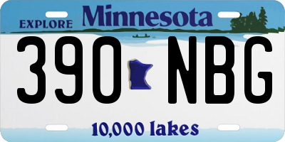MN license plate 390NBG