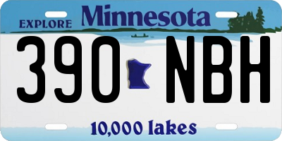 MN license plate 390NBH