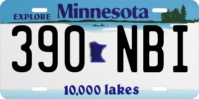 MN license plate 390NBI