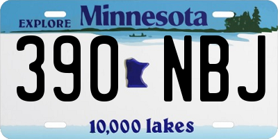 MN license plate 390NBJ