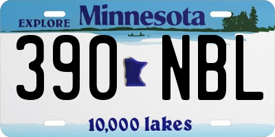 MN license plate 390NBL