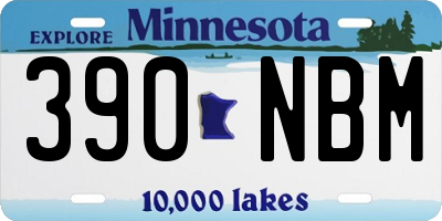 MN license plate 390NBM