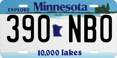 MN license plate 390NBO