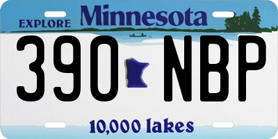 MN license plate 390NBP