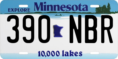 MN license plate 390NBR