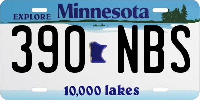 MN license plate 390NBS