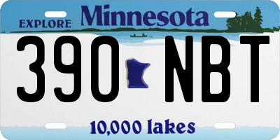 MN license plate 390NBT