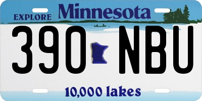 MN license plate 390NBU
