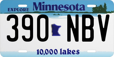 MN license plate 390NBV