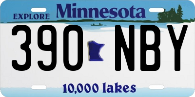 MN license plate 390NBY