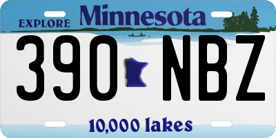 MN license plate 390NBZ