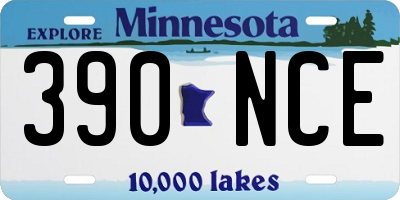MN license plate 390NCE