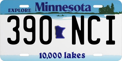 MN license plate 390NCI