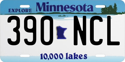 MN license plate 390NCL
