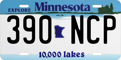 MN license plate 390NCP