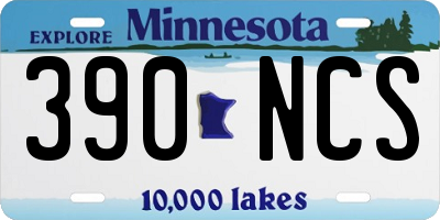 MN license plate 390NCS