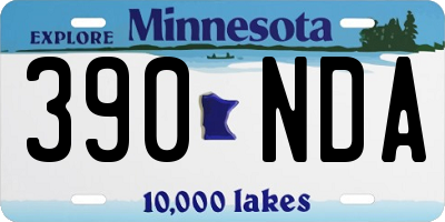 MN license plate 390NDA