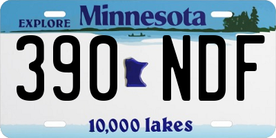 MN license plate 390NDF