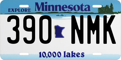 MN license plate 390NMK
