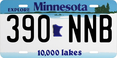 MN license plate 390NNB