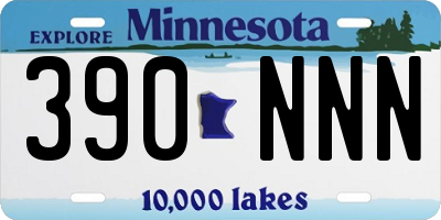 MN license plate 390NNN