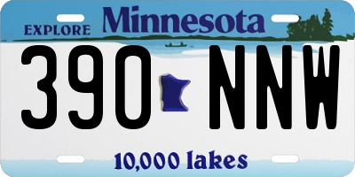 MN license plate 390NNW